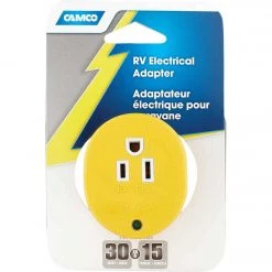 Camco Power Grip 30A Male To 15A Female RV Plug Adapter -Home Paint Tools Shop ItemImage 587001 q5wfqd 1kene8 3j2rpp