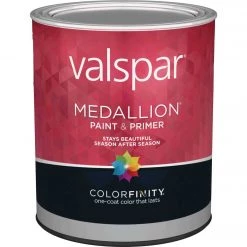 Valspar Medallion 100% Acrylic Paint & Primer Flat Exterior House Paint, White, 1 Qt.