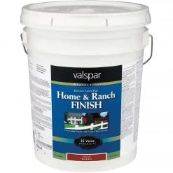 Valspar Exterior Latex Self Priming Flat Home And Ranch Finish, Ranch Red, 5 Gal.