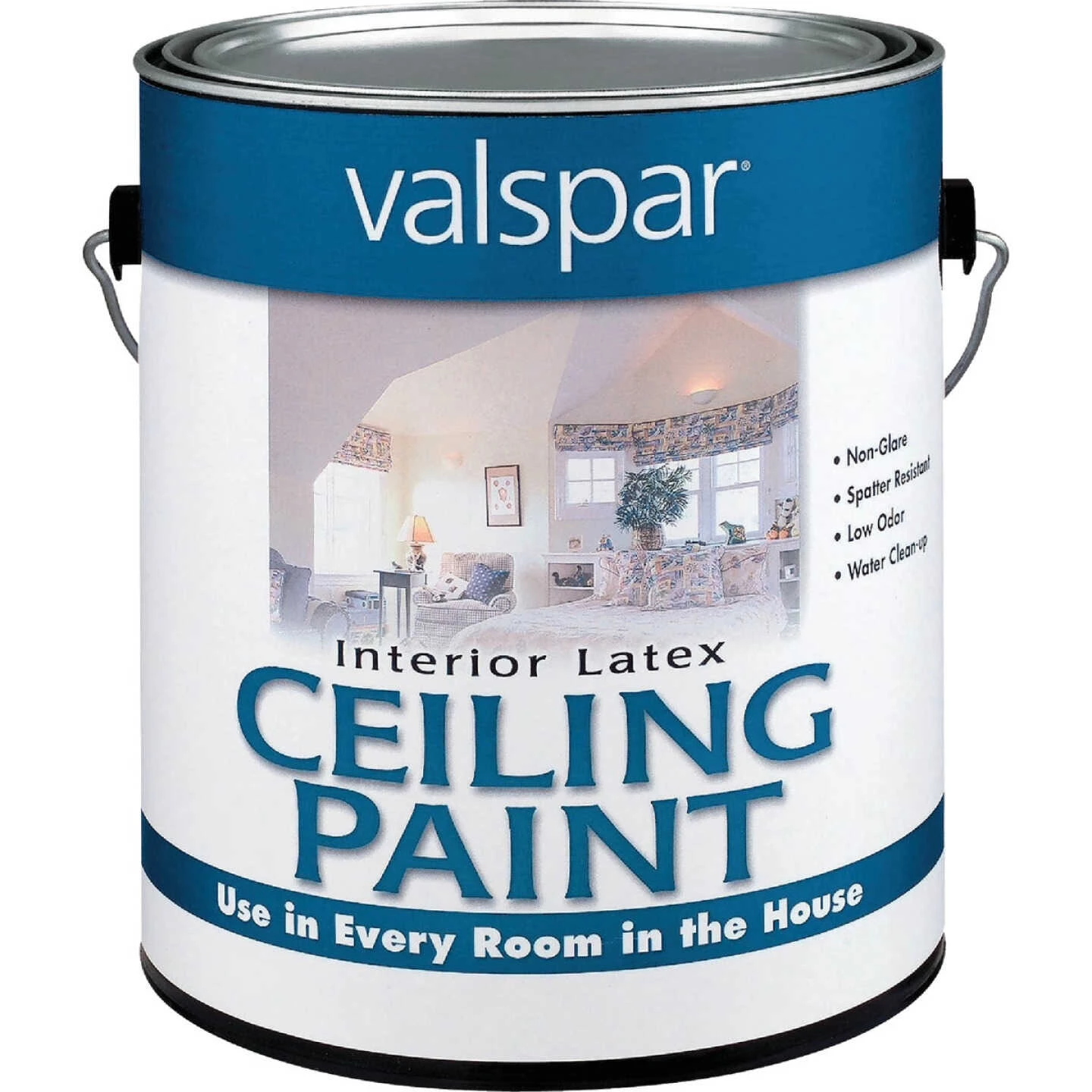 Valspar Latex Flat Ceiling Paint, White, 1 Gal. 3 Valspar Latex Flat Ceiling Paint, White, 1 Gal.