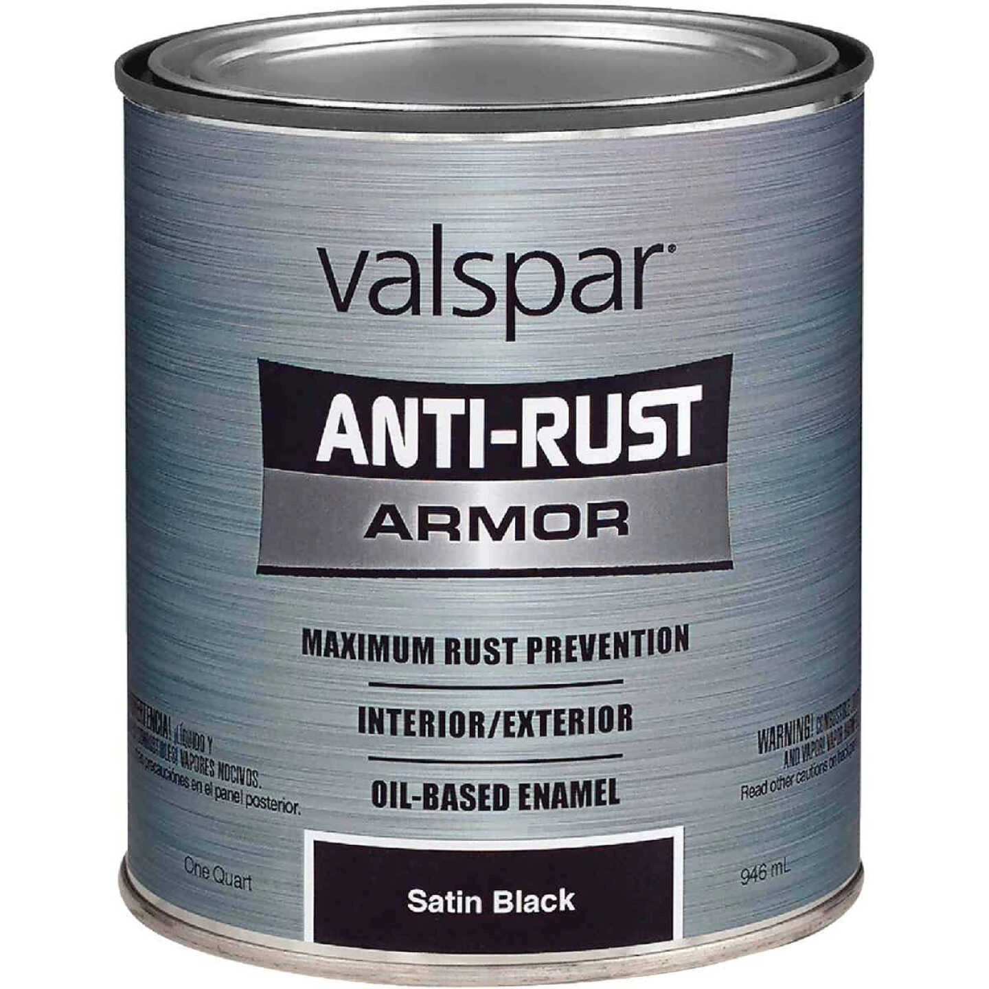 Valspar Anti-Rust Oil-Based Satin Armor Rust Control Enamel, Black, 1 Qt. 3 Valspar Anti-Rust Oil-Based Satin Armor Rust Control Enamel, Black, 1 Qt.