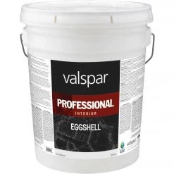 Valspar Professional Latex Eggshell Interior Wall Paint, High Hide White, 5 Gal.