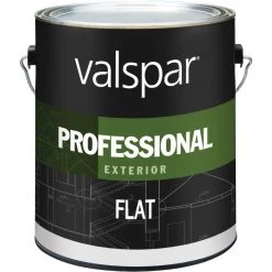 Valspar Professional 100% Acrylic Flat Exterior House Paint, White, 1 Gal.