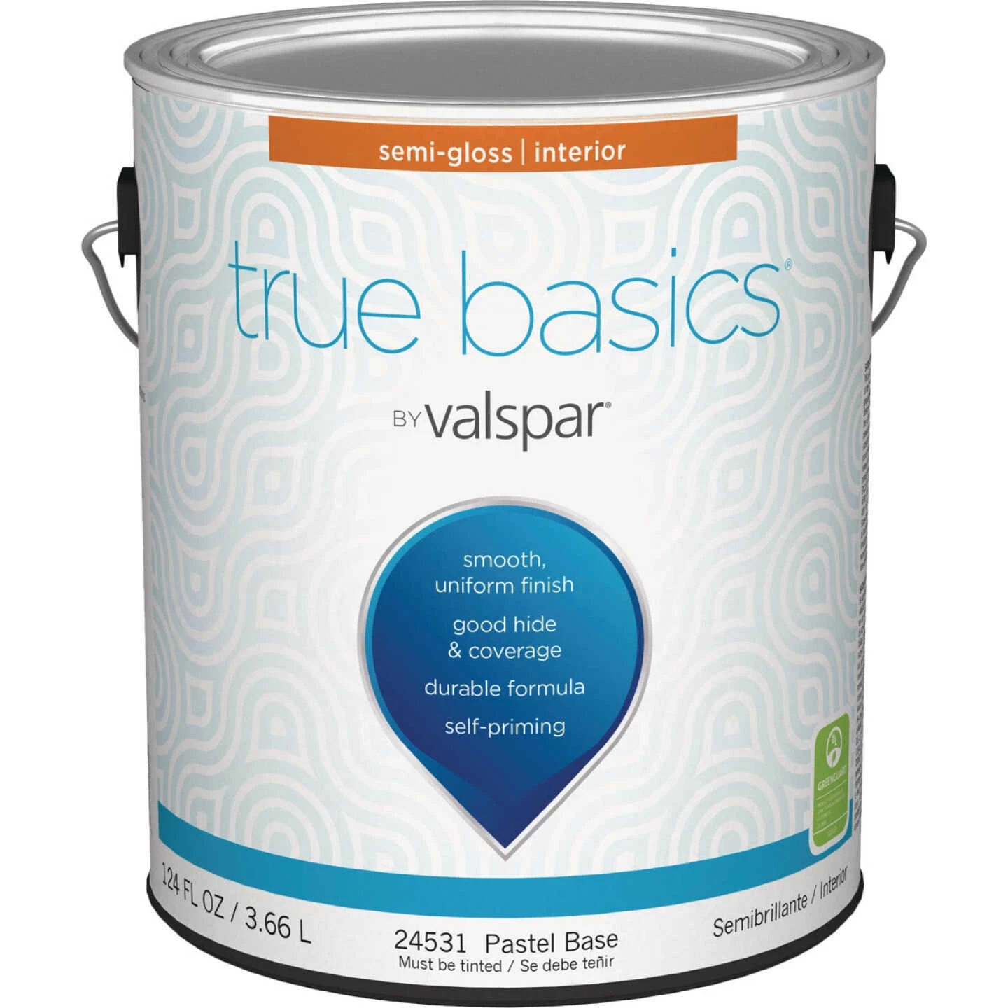 True Basics By Valspar Semi-Gloss Interior Wall Paint, 1 Gal., Pastel Base 3 True Basics By Valspar Semi-Gloss Interior Wall Paint, 1 Gal., Pastel Base